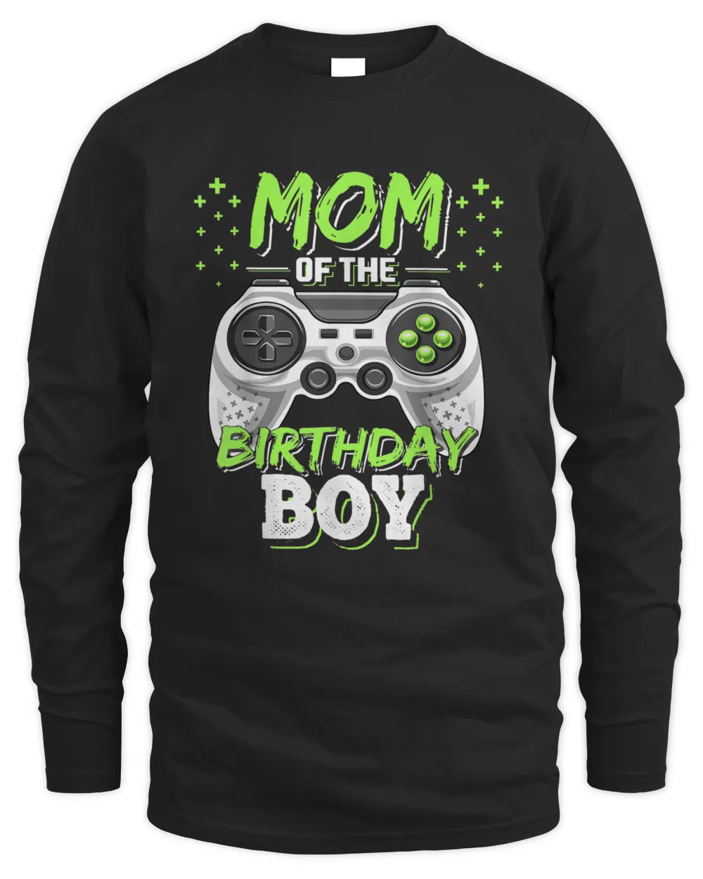 Mom of the Birthday Boy Matching Video Gamer Birthday Party T-Shirt Men's Long Sleeved T-Shirt black s