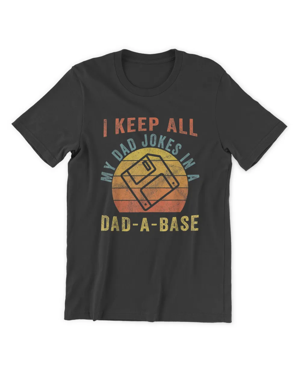 I Keep All My Dad Jokes In A Dad-A-Base Vintage Father Dad T-Shirt Men's Premium Tshirt black s