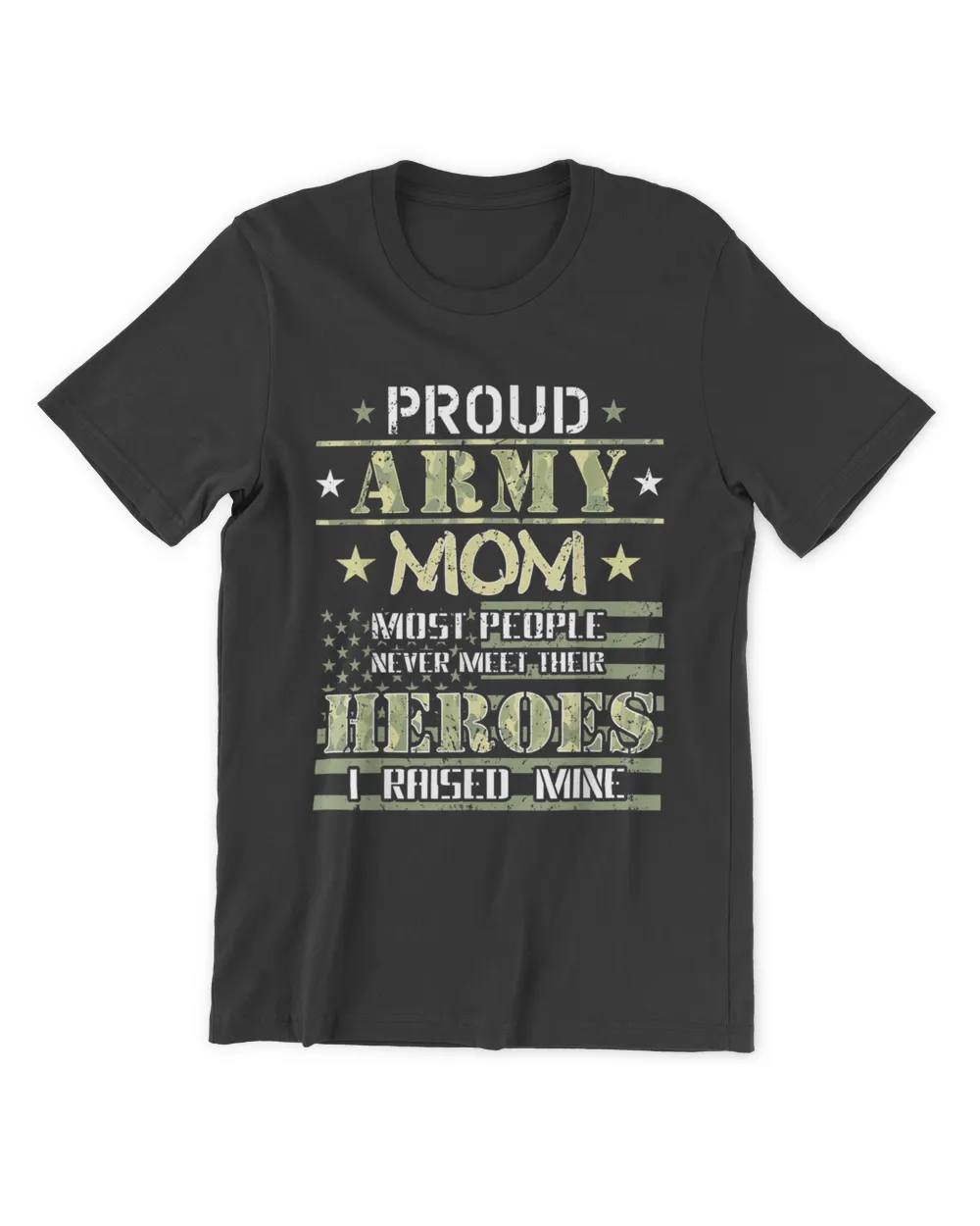 Proud Army Mom I Raised My Heroes Camouflage Graphics Army T-Shirt Men's Premium Tshirt black s