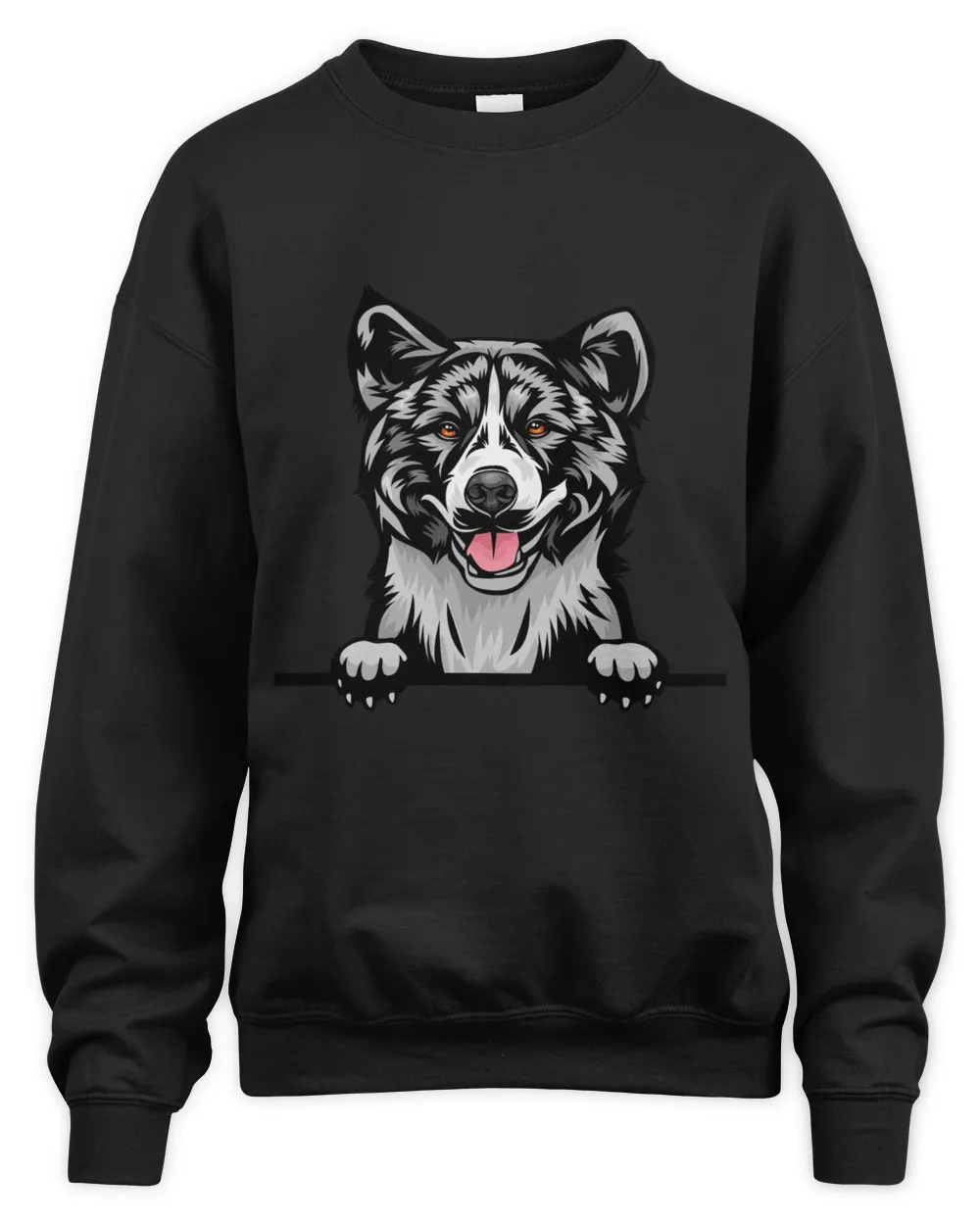 Animal Dog Akita kkkfv5abcm Color Peeking Unisex Sweatshirt black s