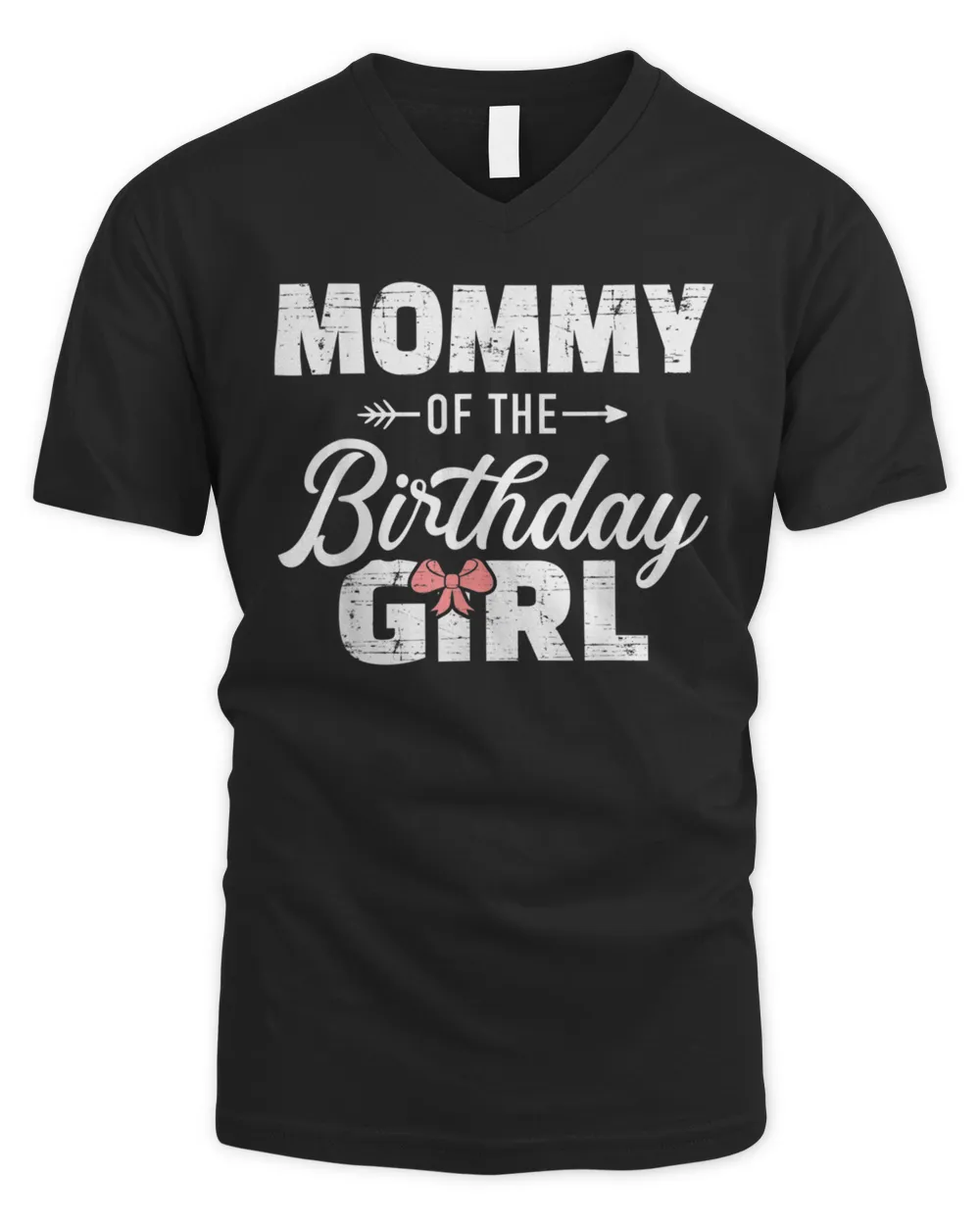 Mommy of the birthday daughter girl matching family for mom T-Shirt Men's V-Neck T-Shirt black s