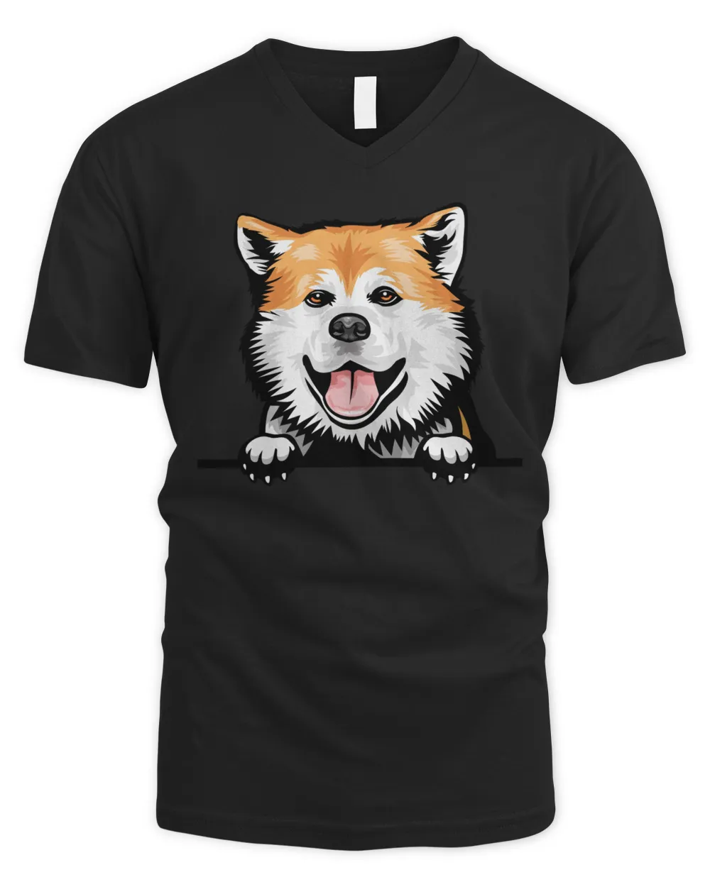 Animal Dog Akita Men's V-Neck T-Shirt black s