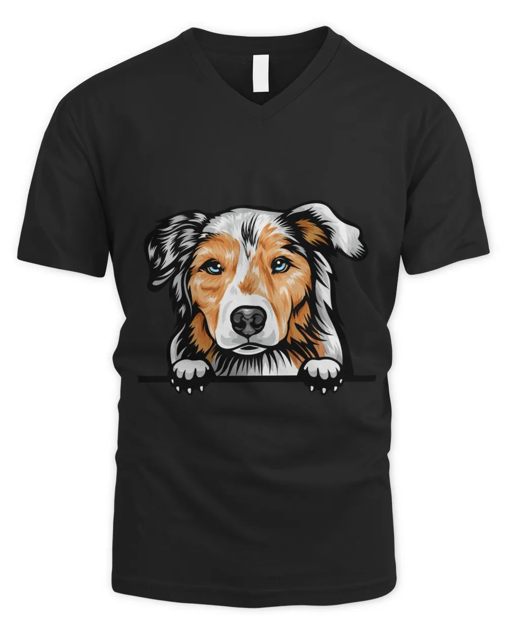 Animal Dog Australian Shepherd shirt Men's V-Neck T-Shirt black s