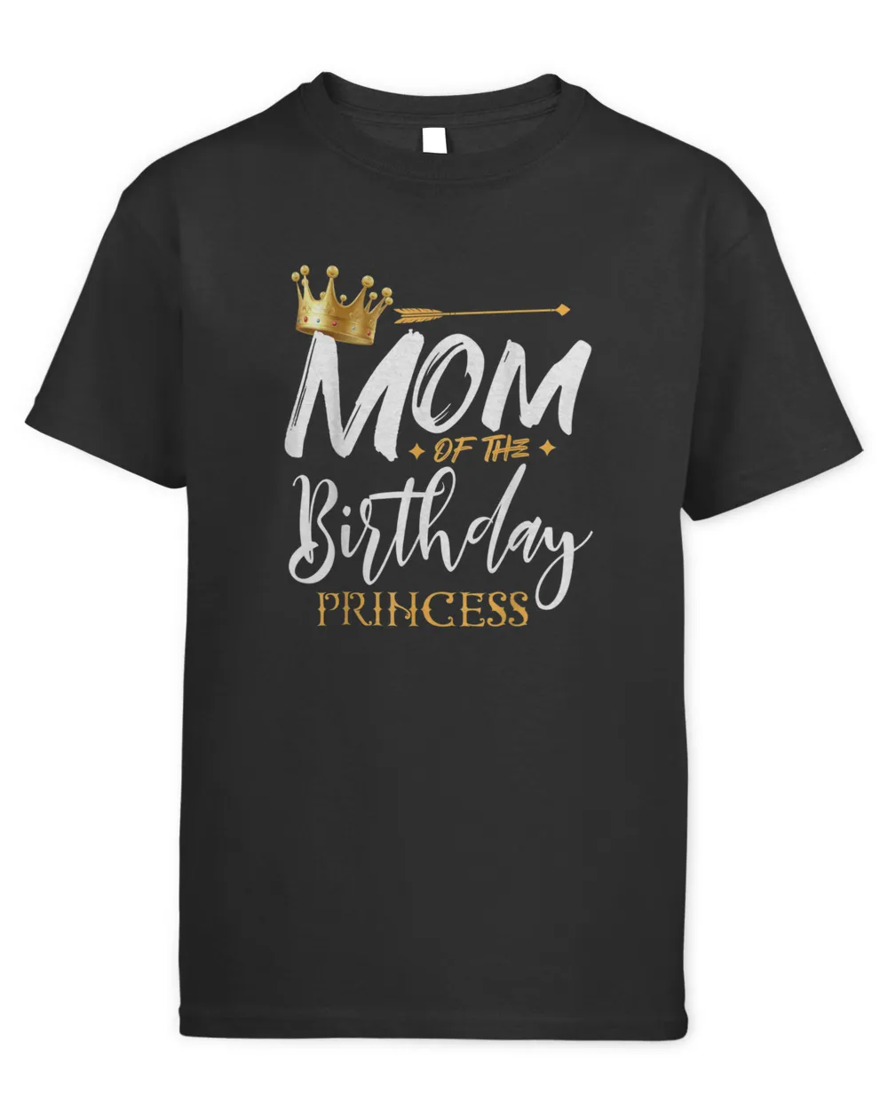 Mom Of The Birthday Princess Funny Mama Mommy Grandma Nana T-Shirt Kids Standard T-Shirt black xs