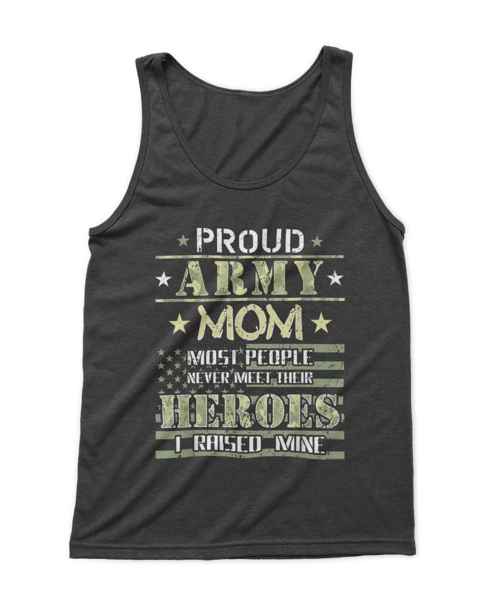 Proud Army Mom I Raised My Heroes Camouflage Graphics Army T-Shirt Men's Tank Top black s