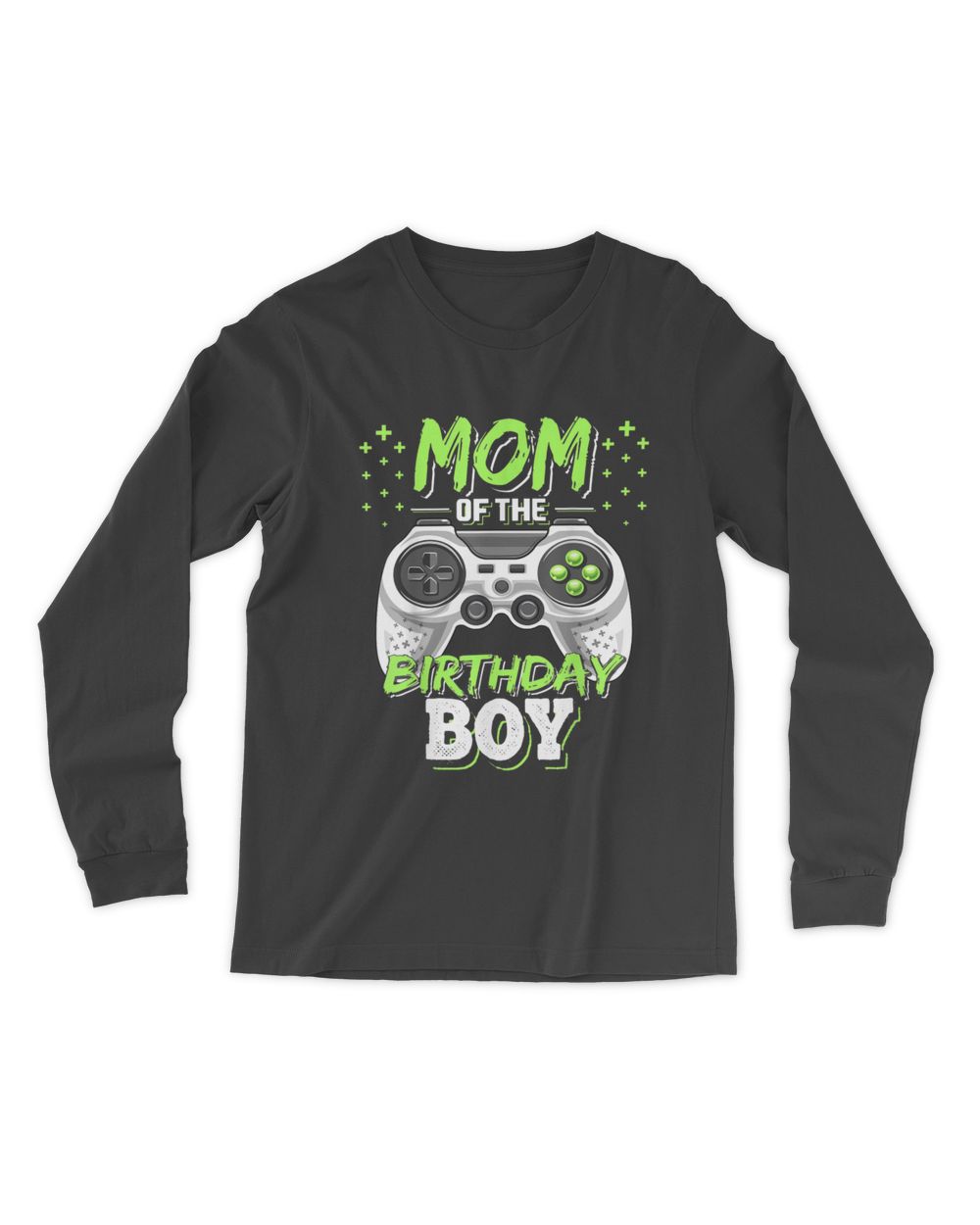 Mom of the Birthday Boy Matching Video Gamer Birthday Party T-Shirt Men's Long Sleeved T-Shirt black s