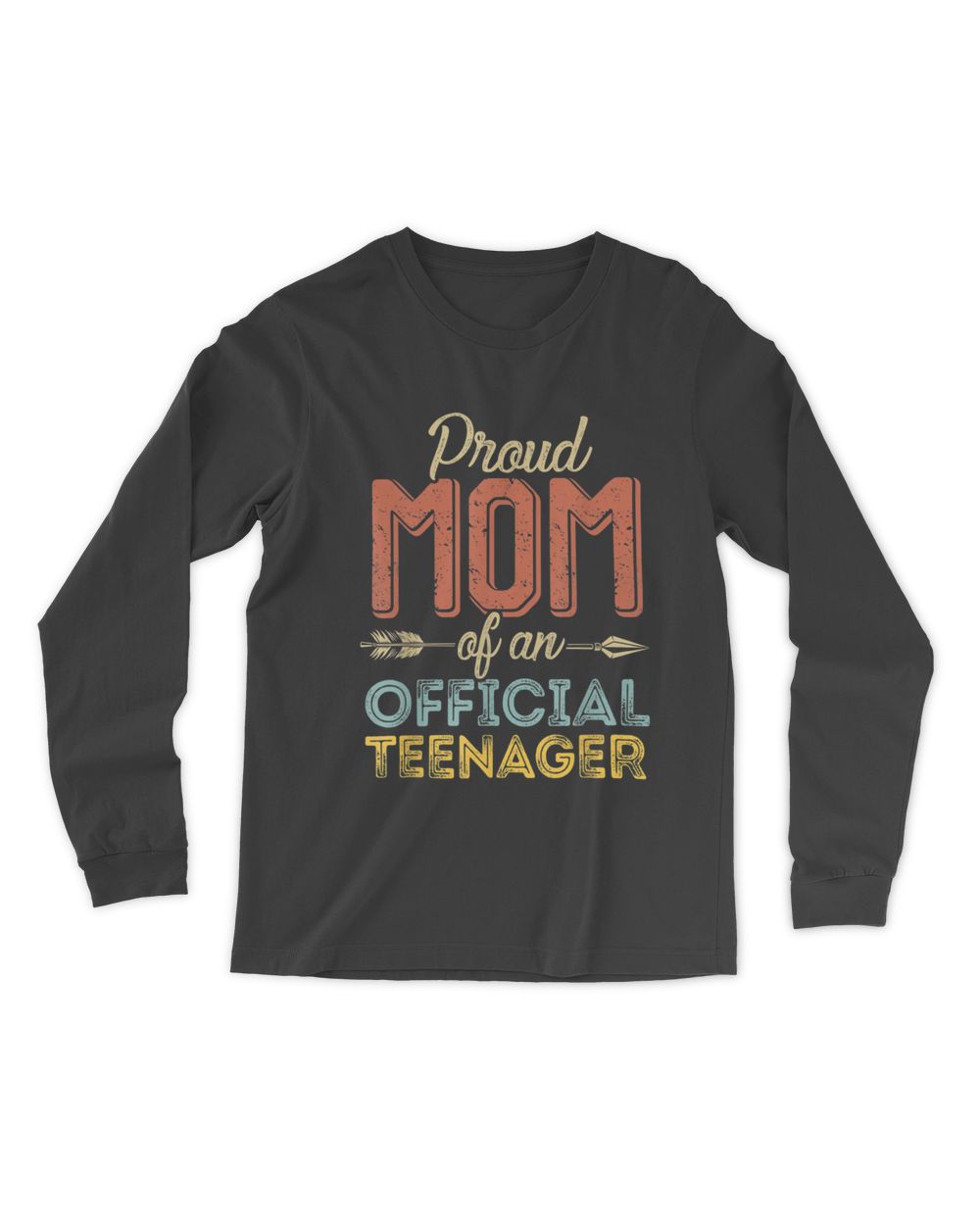 Proud Mom of Official Teenager 13th Birthday 13 Years Old T-Shirt Men's Long Sleeved T-Shirt black s
