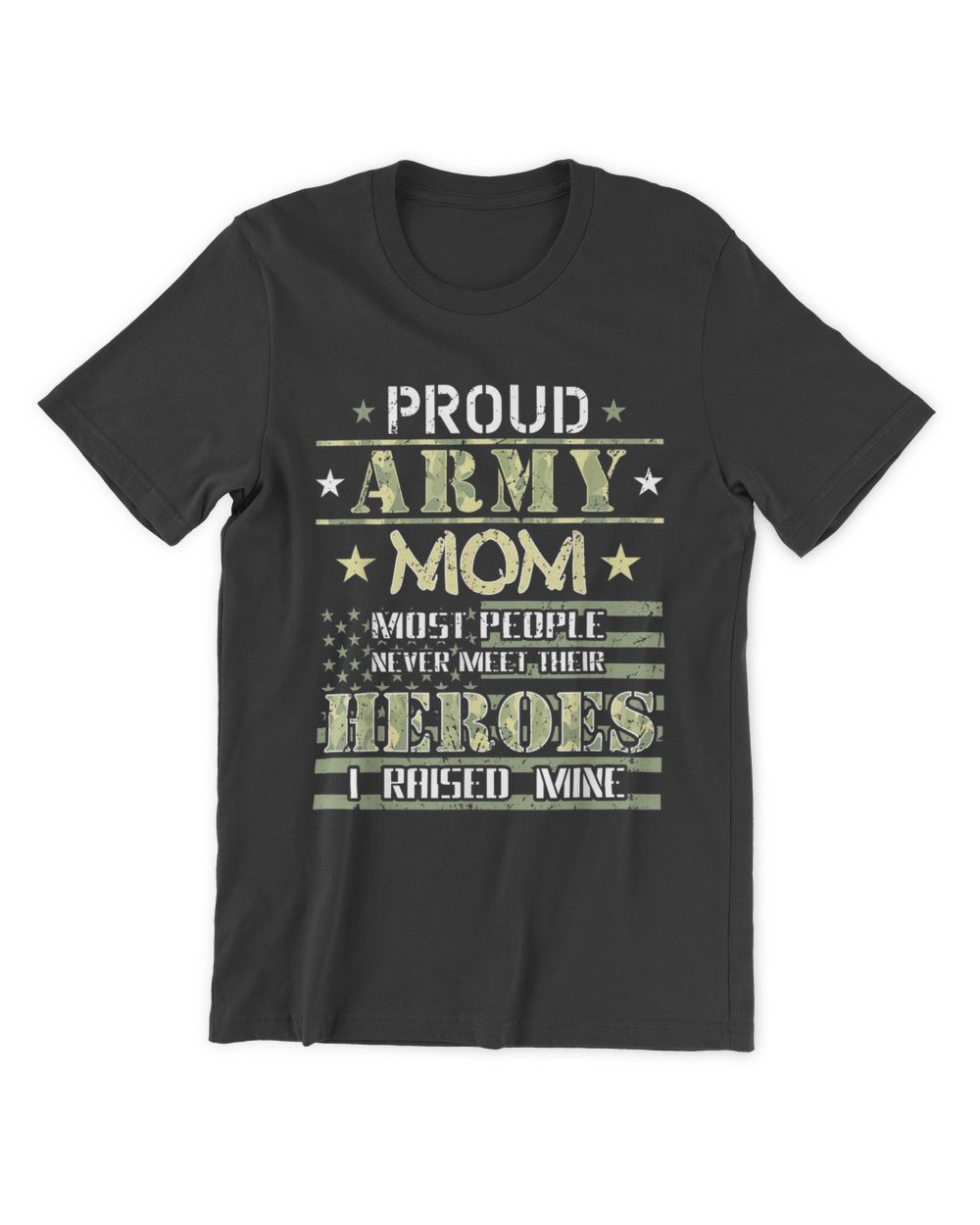 Proud Army Mom I Raised My Heroes Camouflage Graphics Army T-Shirt Men's Premium Tshirt black s