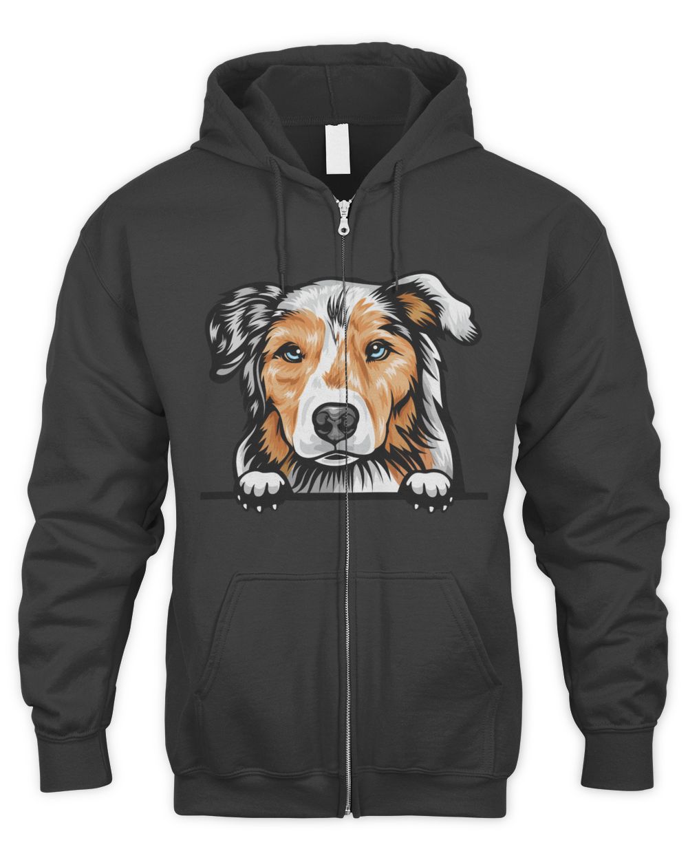 Animal Dog Australian Shepherd shirt Men's Zip Hoodie black s