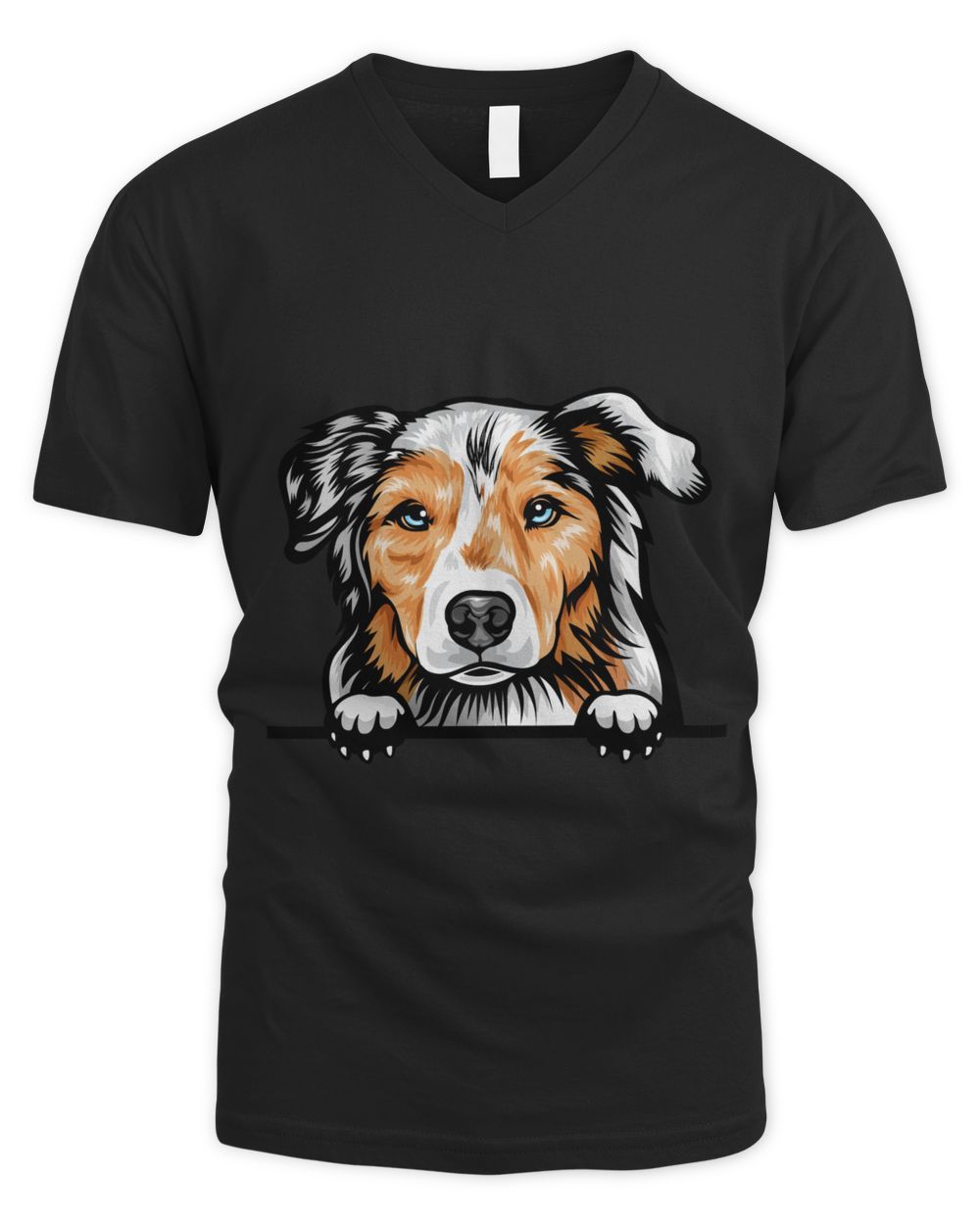 Animal Dog Australian Shepherd shirt Men's V-Neck T-Shirt black s