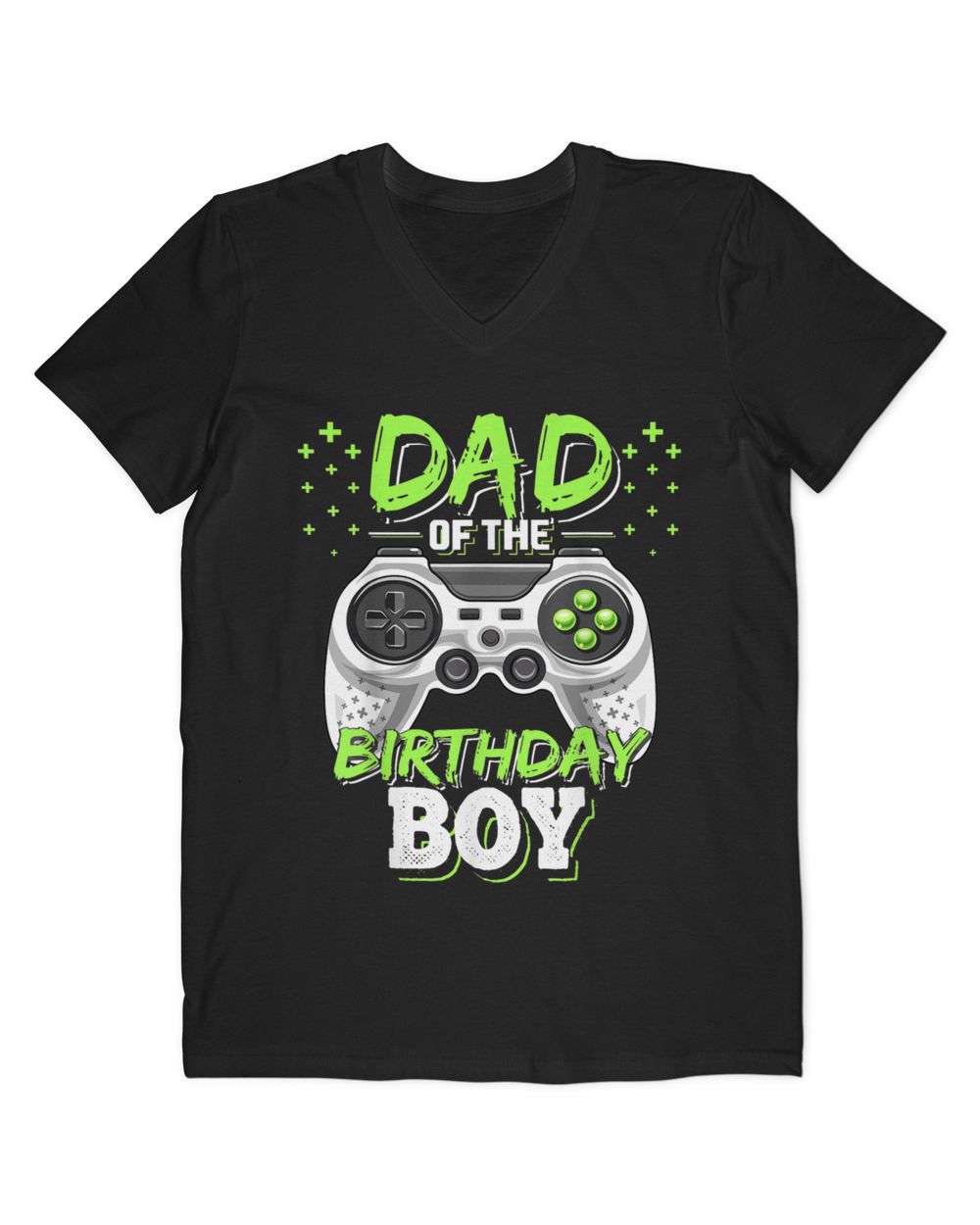 Mens Dad of the Birthday Boy Matching Video Gamer Birthday Party T-Shirt Men's V-Neck T-Shirt black s