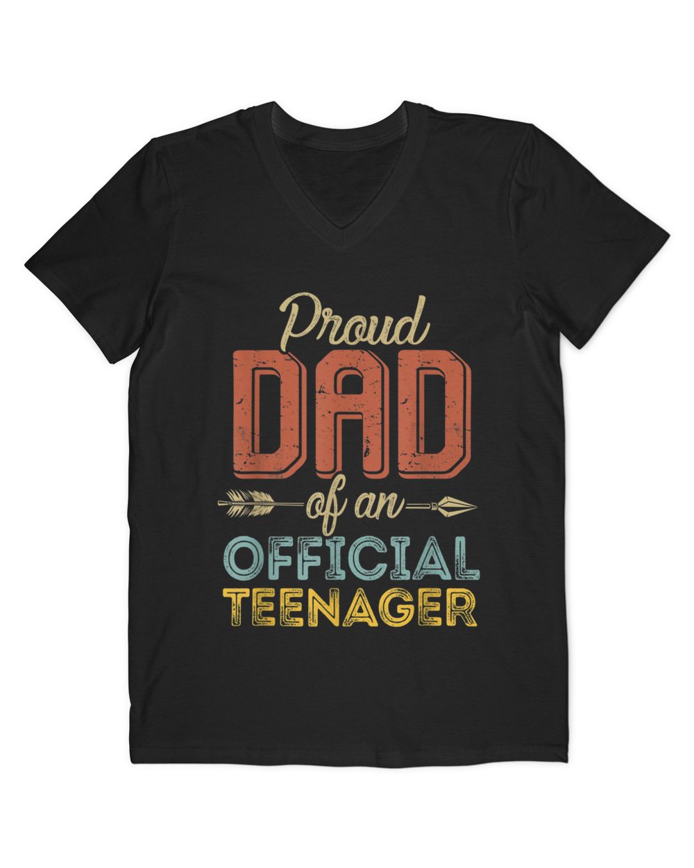 Proud Dad of Official Teenager 13th Birthday 13 Yrs Old T-Shirt Men's V-Neck T-Shirt black s