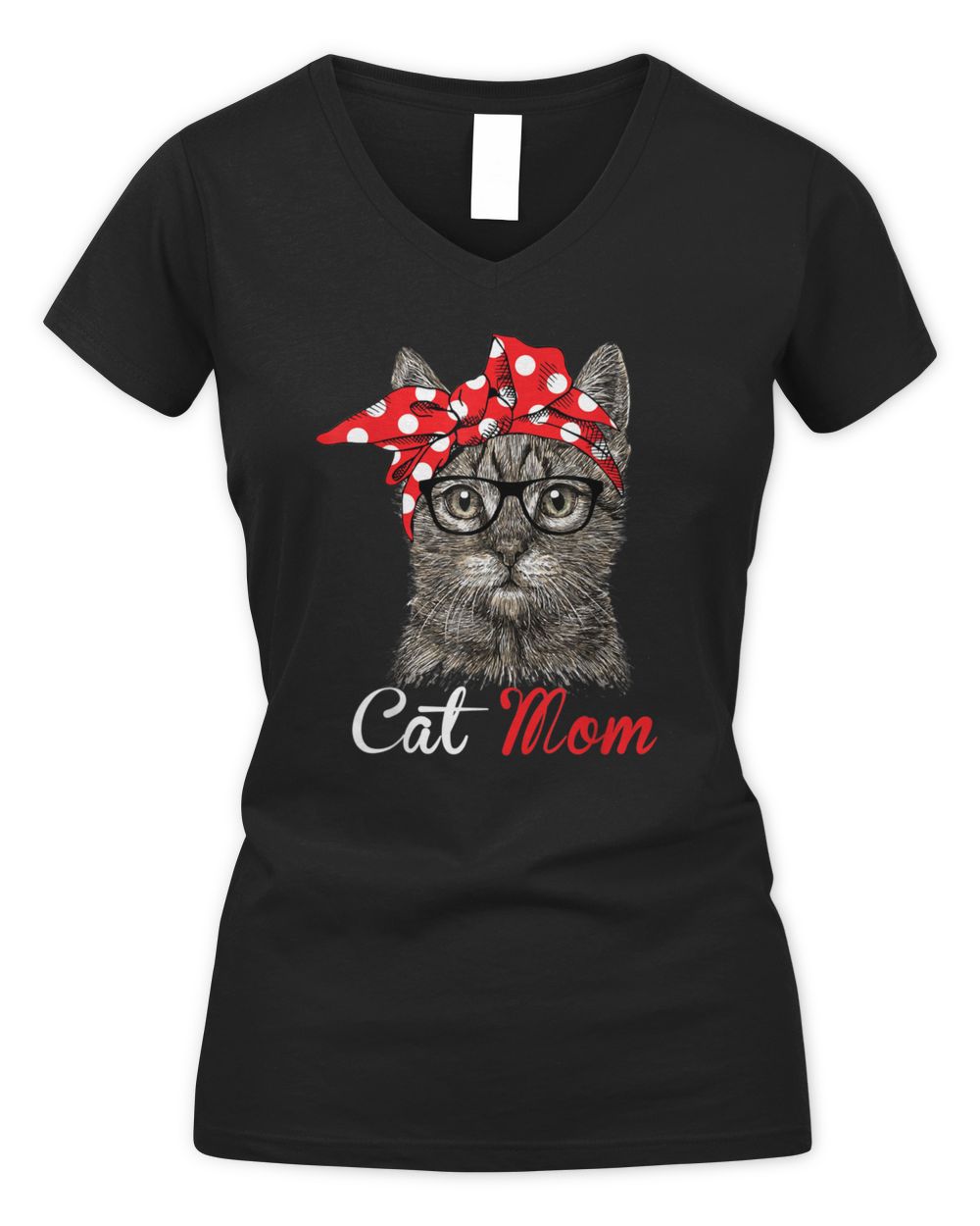 Funny Cat Mom Shirt for Cat Lovers-Mothers Day Gift Women's V-Neck T-Shirt black s