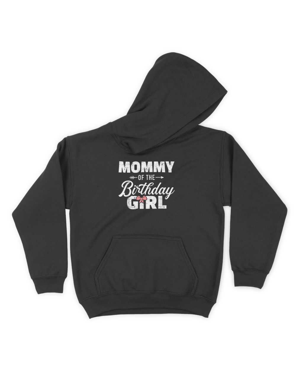 Mommy of the birthday daughter girl matching family for mom T-Shirt Kids Pullover Hoodie black xs