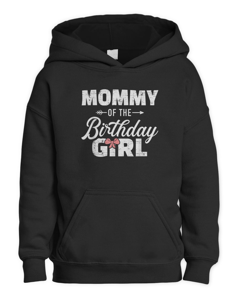 Mommy of the birthday daughter girl matching family for mom T-Shirt Kids Pullover Hoodie black xs