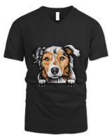 Animal Dog Australian Shepherd shirt Men's V-Neck T-Shirt black s